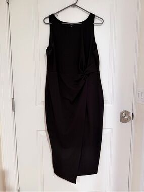 Guess Black Sleeveless Midi Dress with Twist Detail